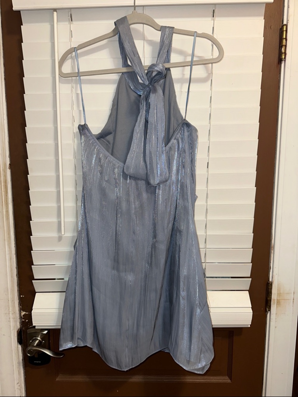 NWT B.Right Light Blue Ruffle Halter Dress - Picture 2 of 4